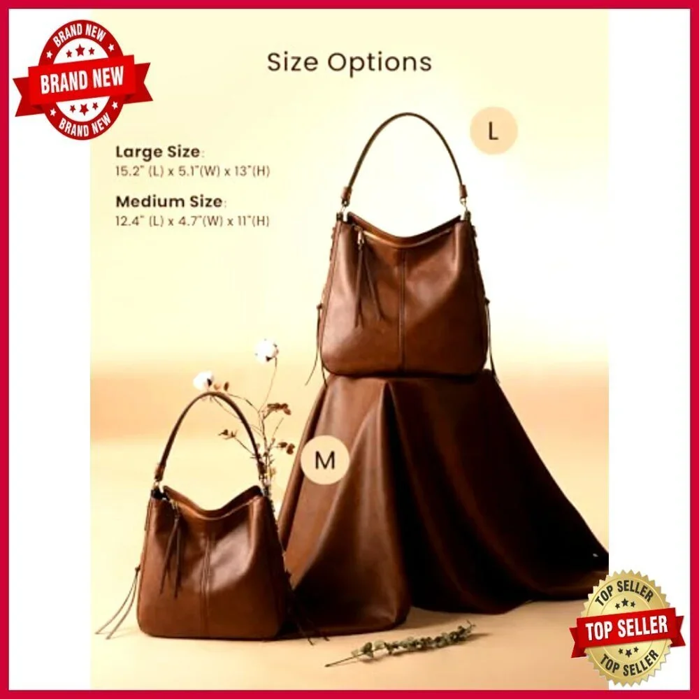 Large Faux Leather Hobo Bag Crossbody Shoulder Purse with Multiple Pockets